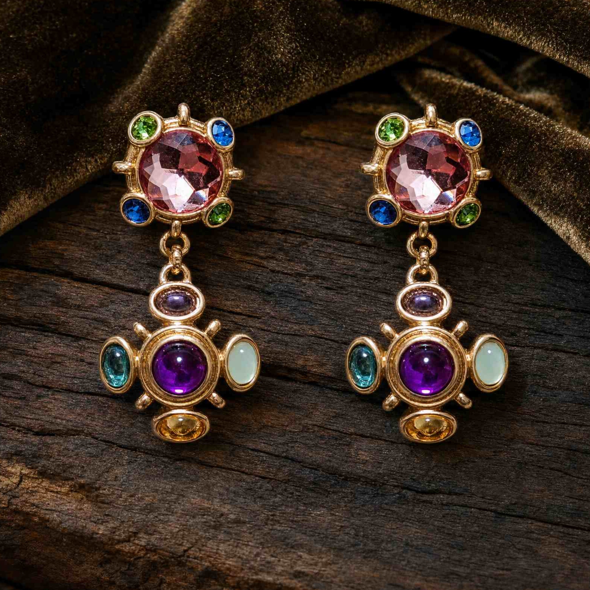 The Byzantine Empress ClipRoyal Jewel Statement Ear Clips-Ons