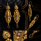 Intricate filigree details of the Victorian revival drop earrings.